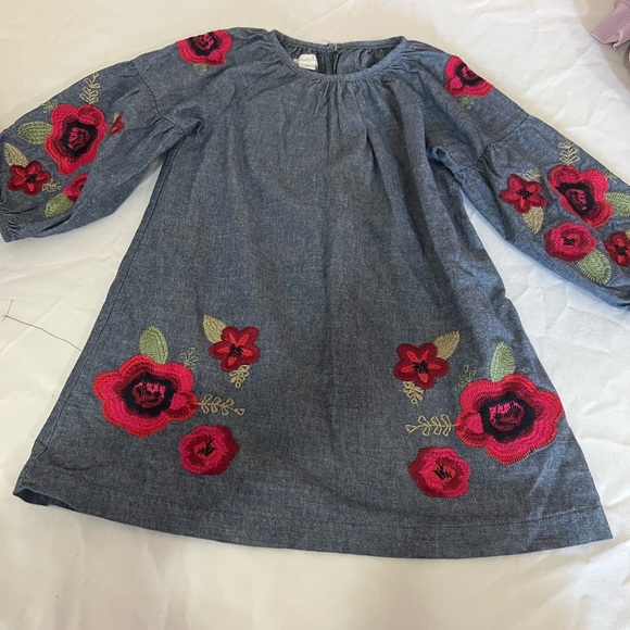 Floral Embroidered Kids Dress - Picture 3 of 6
